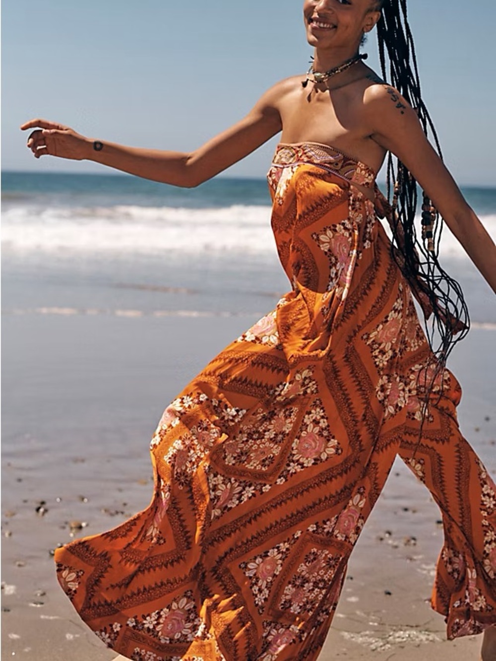 Free People Serendipity Strapless Jumpsuit XS Runs Large